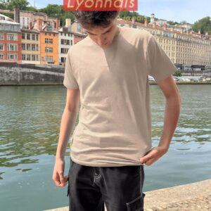T-Shirt Homme – Lyonnais À Jamais — Sable (face)