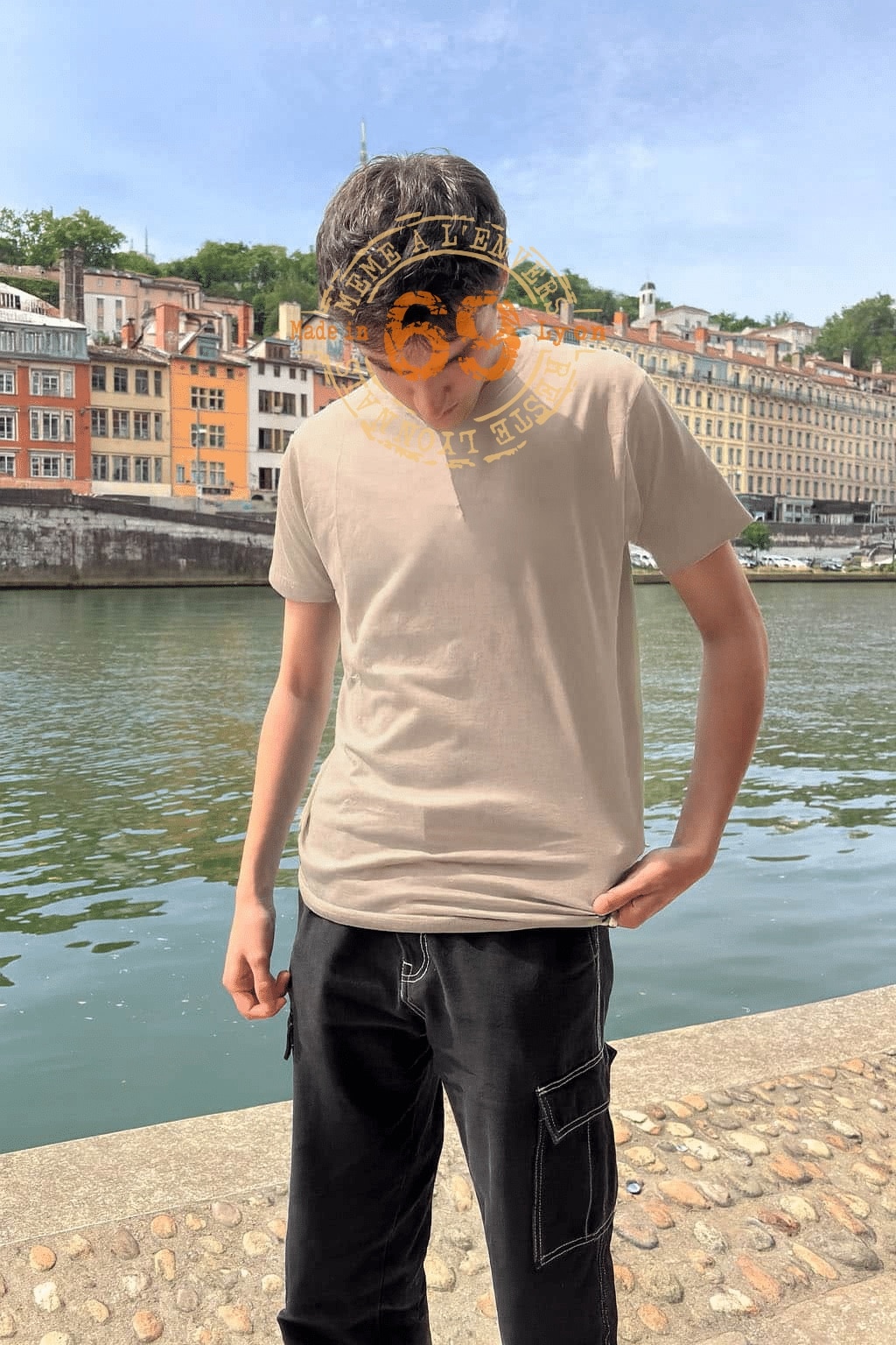 T-Shirt Homme – Made In 69 Lyon — Sable (face)