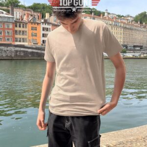 T-Shirt Homme – Top Gone Blanc — Sable (face)