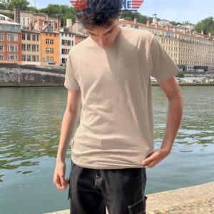 T-Shirt Homme – Top Gone Bleu — Sable (face)