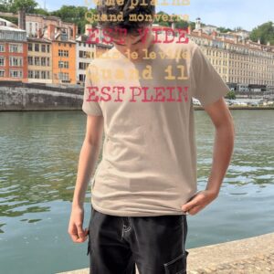 T-Shirt Homme – Verre Vide — Sable (face)