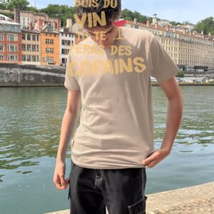 T-Shirt Homme – Vin Copain — Sable (face)