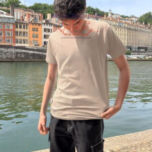 T-Shirt Homme – Dans Le Cochon Tout Est Bon Bleu — Sable (face)