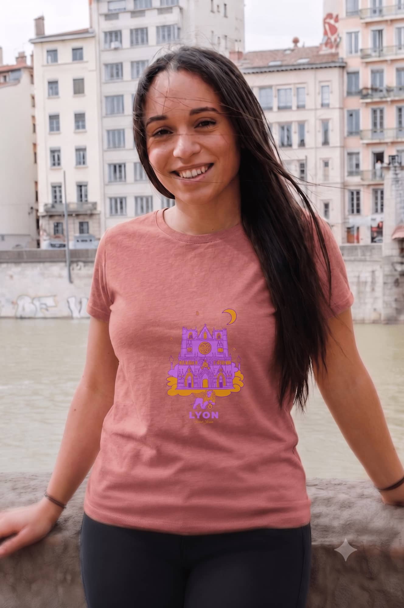 T-Shirt Femme – Cath St Jean Fete Des Lumières 2 — Ancient Pink (face)