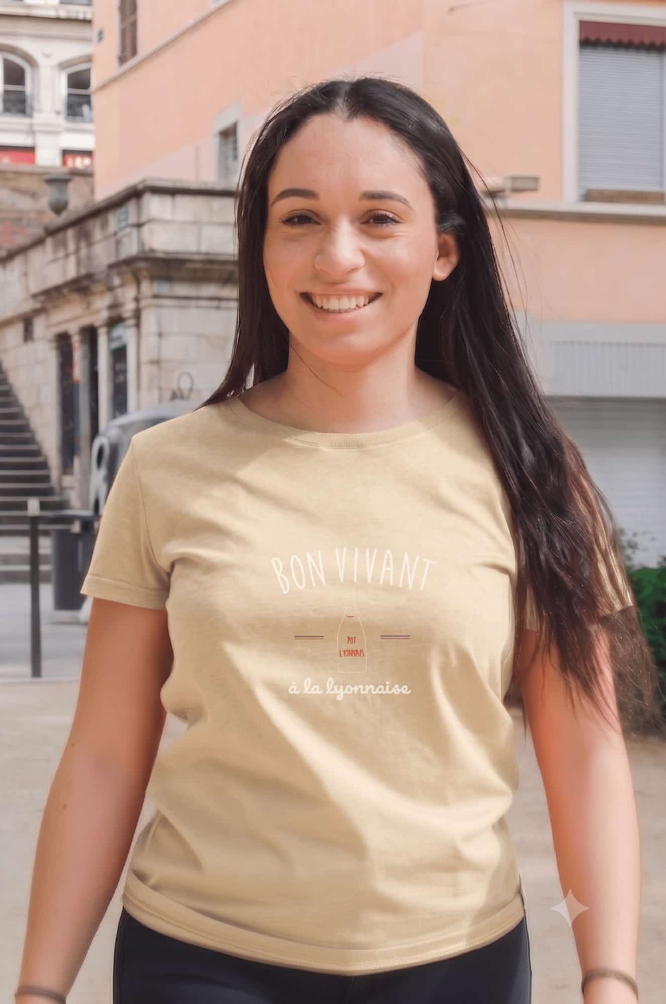 T-Shirt Femme – Bon Vivant À La Lyonnaise Blanc — Crème (face)
