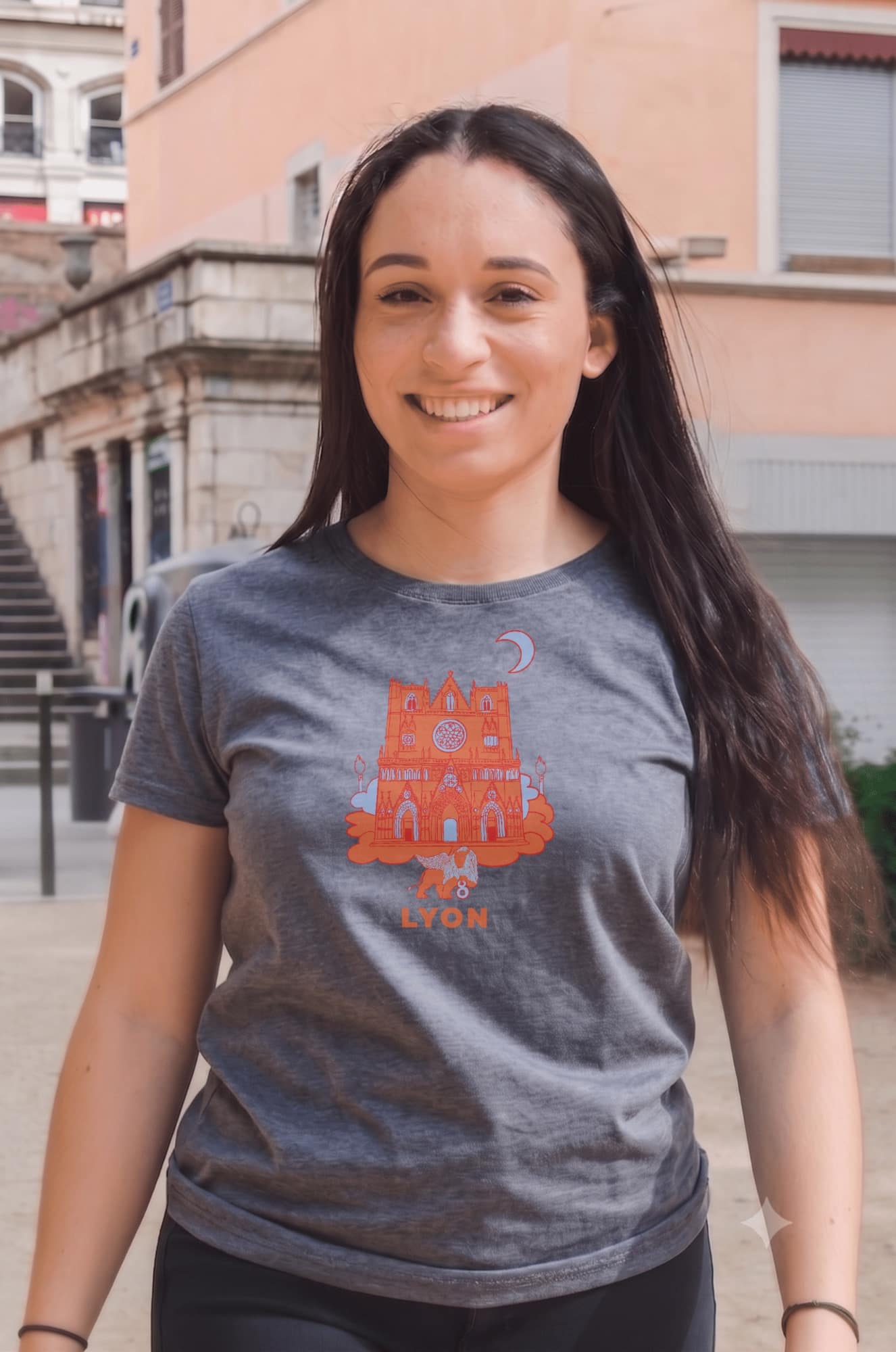 T-Shirt Femme – Cath St Jean Fete Des Lumières (1) — Denim (face)
