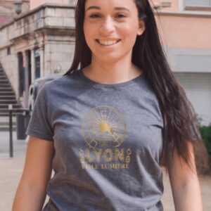 T-Shirt Femme – Lyon Ville Lumière — Denim (face)