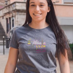T-Shirt Femme – Voyage Au Coeur De La Ville Lumière — Denim (face)