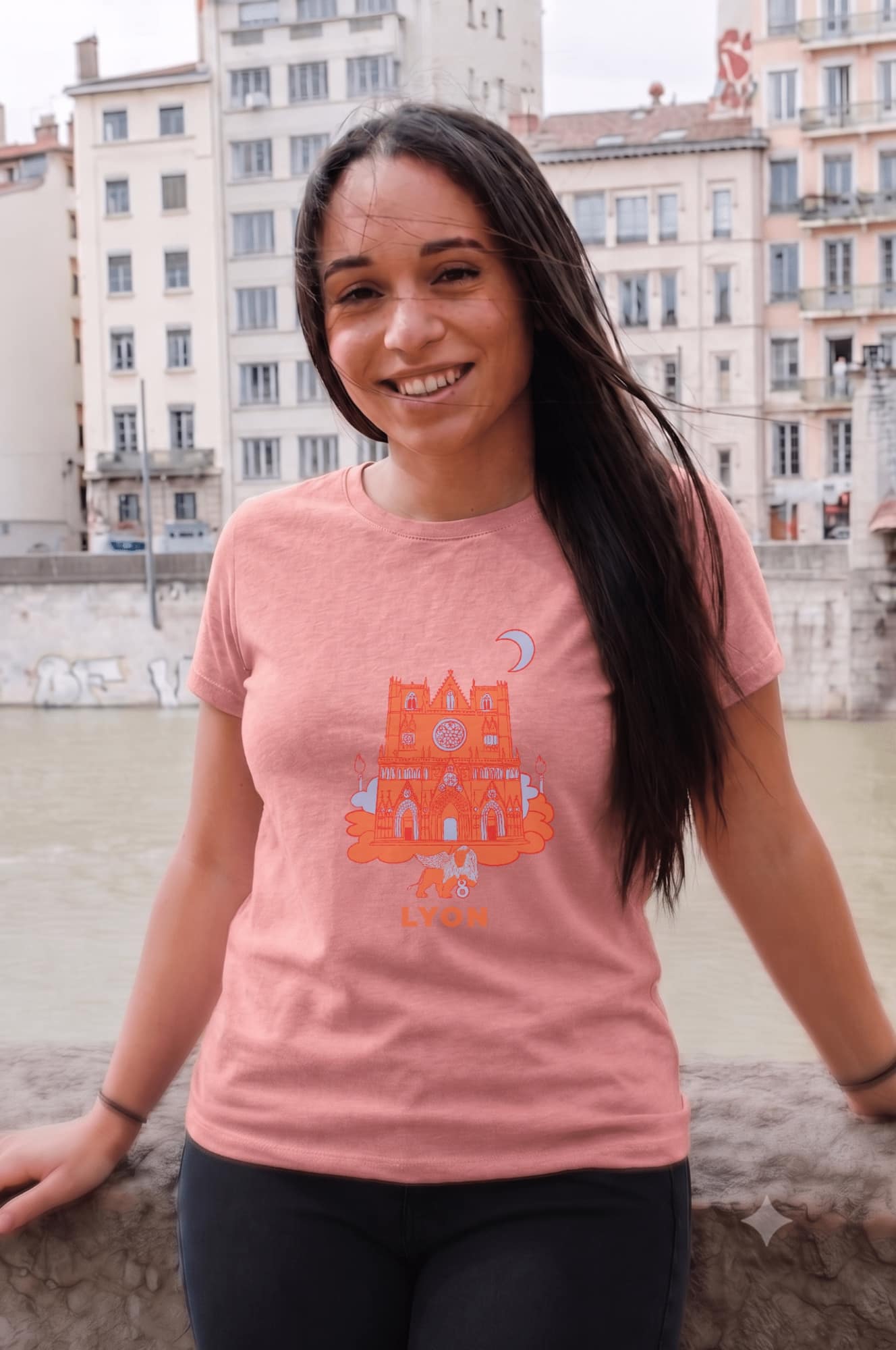 T-Shirt Femme – Cath St Jean Fete Des Lumières (1) — Pink Vintage (face)