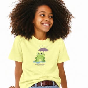T-Shirt Enfant – Petite Grenouille — Jaune Clair (face-5)