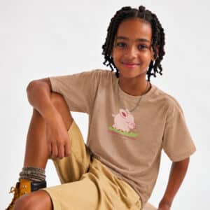 T-Shirt Enfant – Ma Petite Cochonaille — Wallnut (face-4)