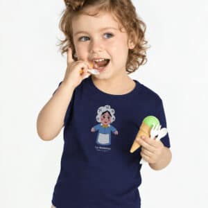 T-Shirt Bébé – La Madelon Blanc — motif Clair — Navy (face)