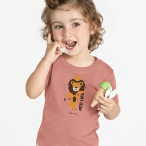 T-Shirt Bébé – Petit Lion — PinkVintage (face)
