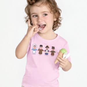 T-Shirt Bébé – Le Théâtre De Guignol Blanc — motif Foncé — Pink (face)