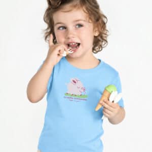 T-Shirt Bébé – Ma Petite Cochonaille — SkyBlue (face)