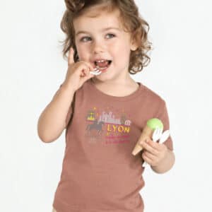 T-Shirt Bébé – Lyon Voyage Ville Lumiere — Walnut (face)