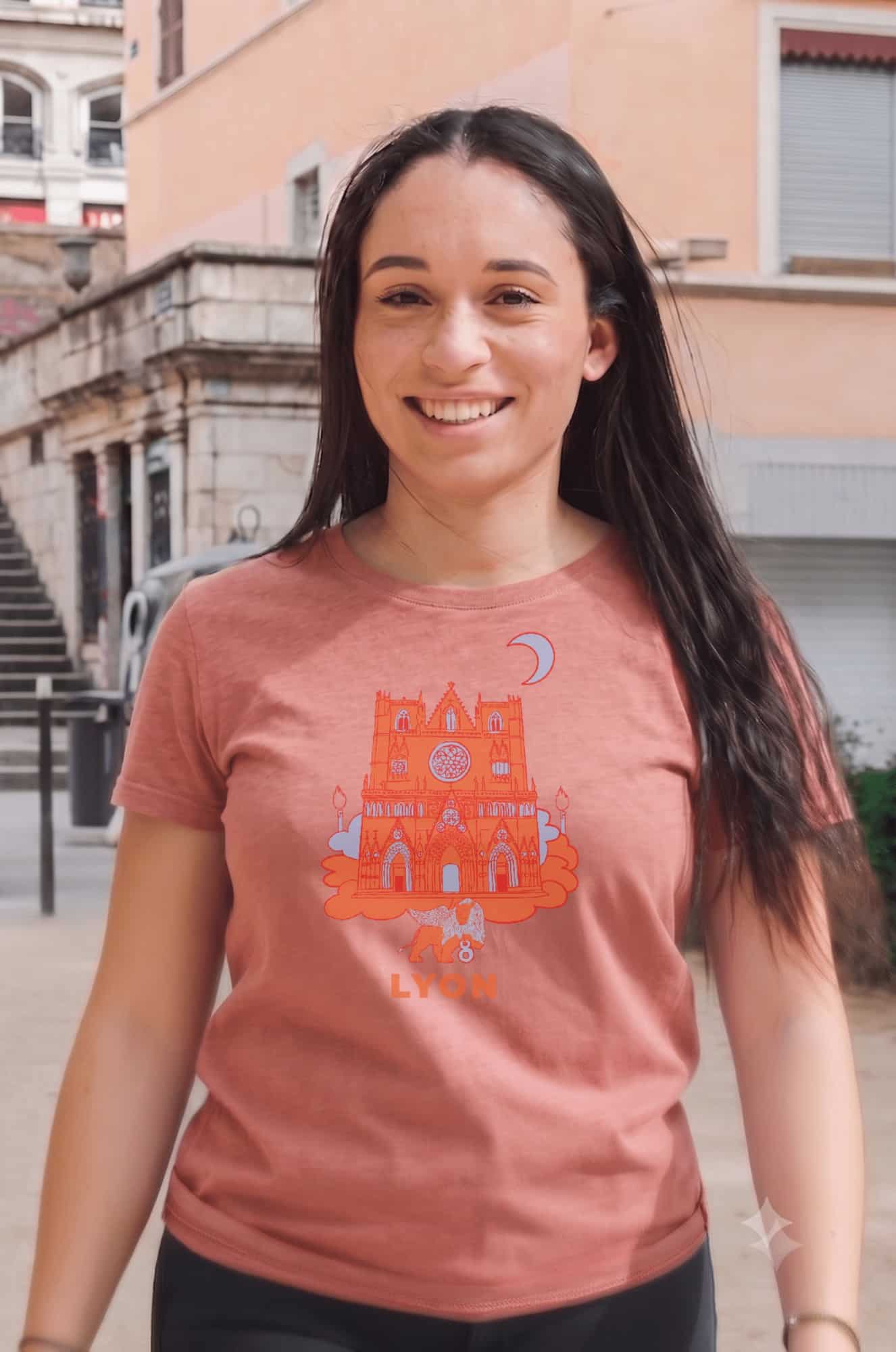 T-Shirt Femme – Cath St Jean Fete Des Lumières (1) — Ancient Pink (face-2)