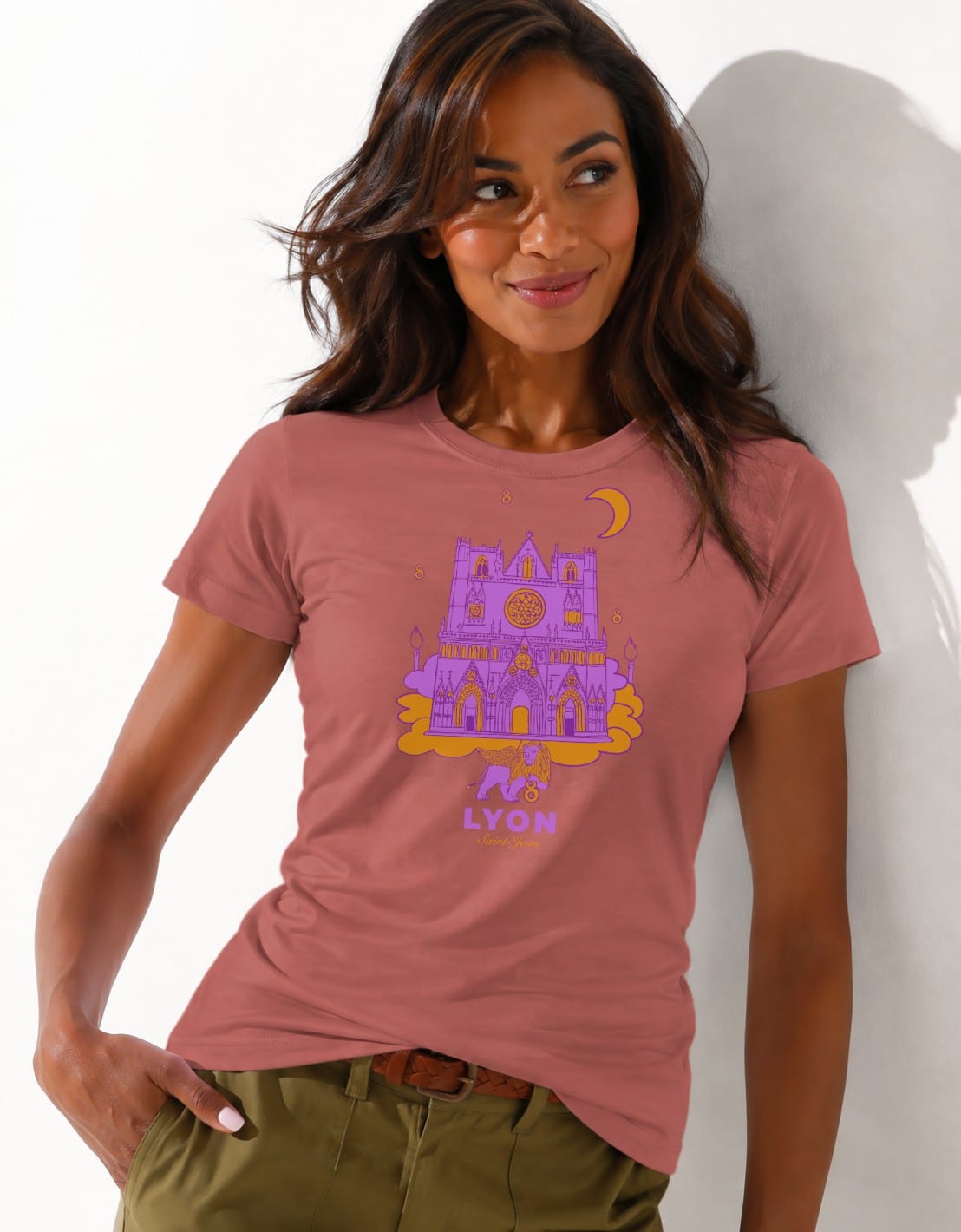 T-Shirt Femme – Cath St Jean Fete Des Lumières 2 — Ancient Pink (face-3)