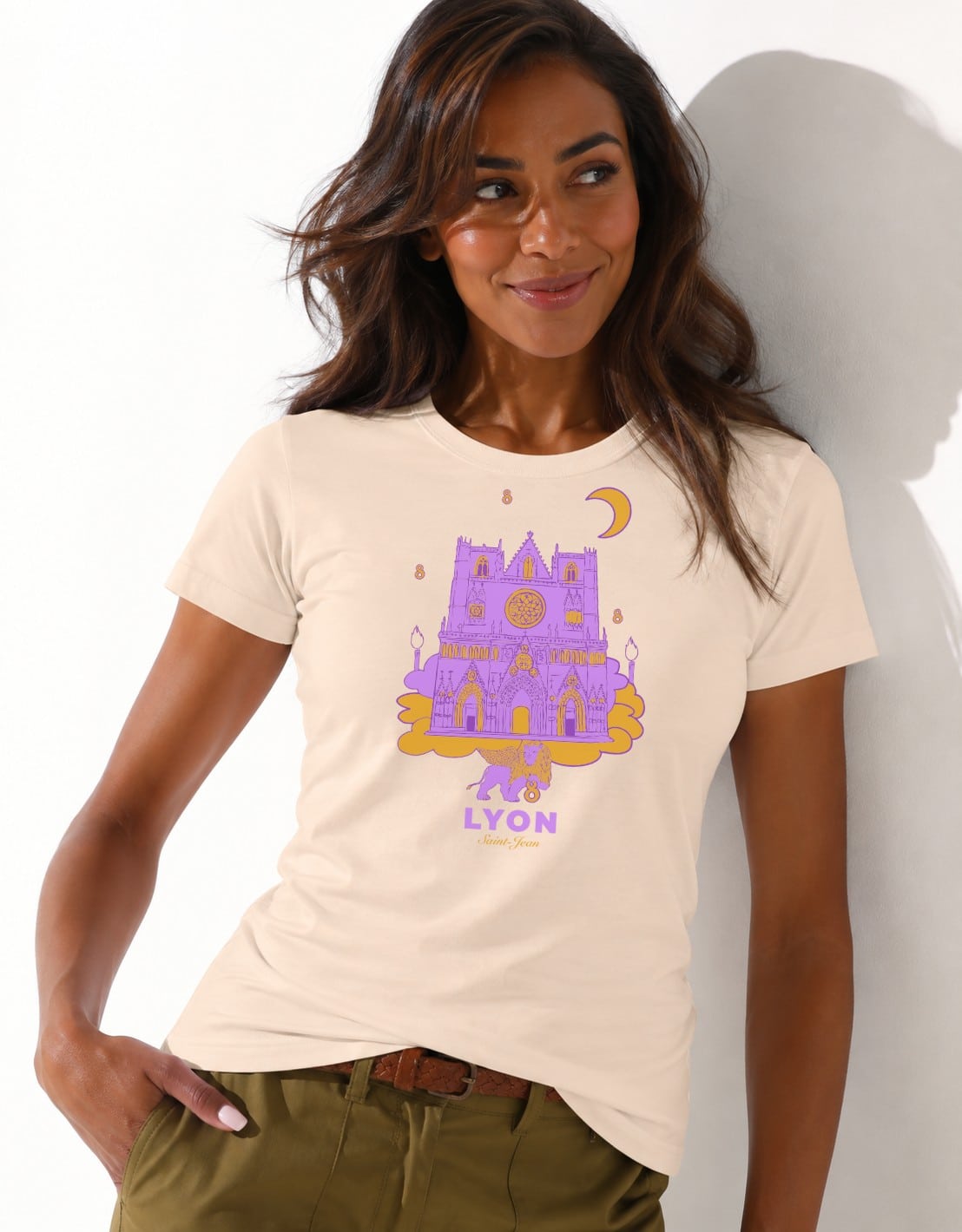 T-Shirt Femme – Cath St Jean Fete Des Lumières 2 — Crème (face-3)