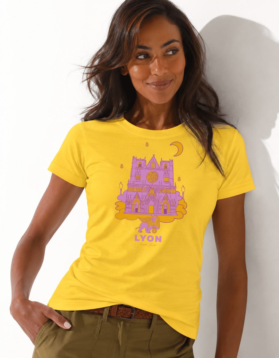 T-Shirt Femme – Cath St Jean Fete Des Lumières 2 — Moutarde Chine (face-3)