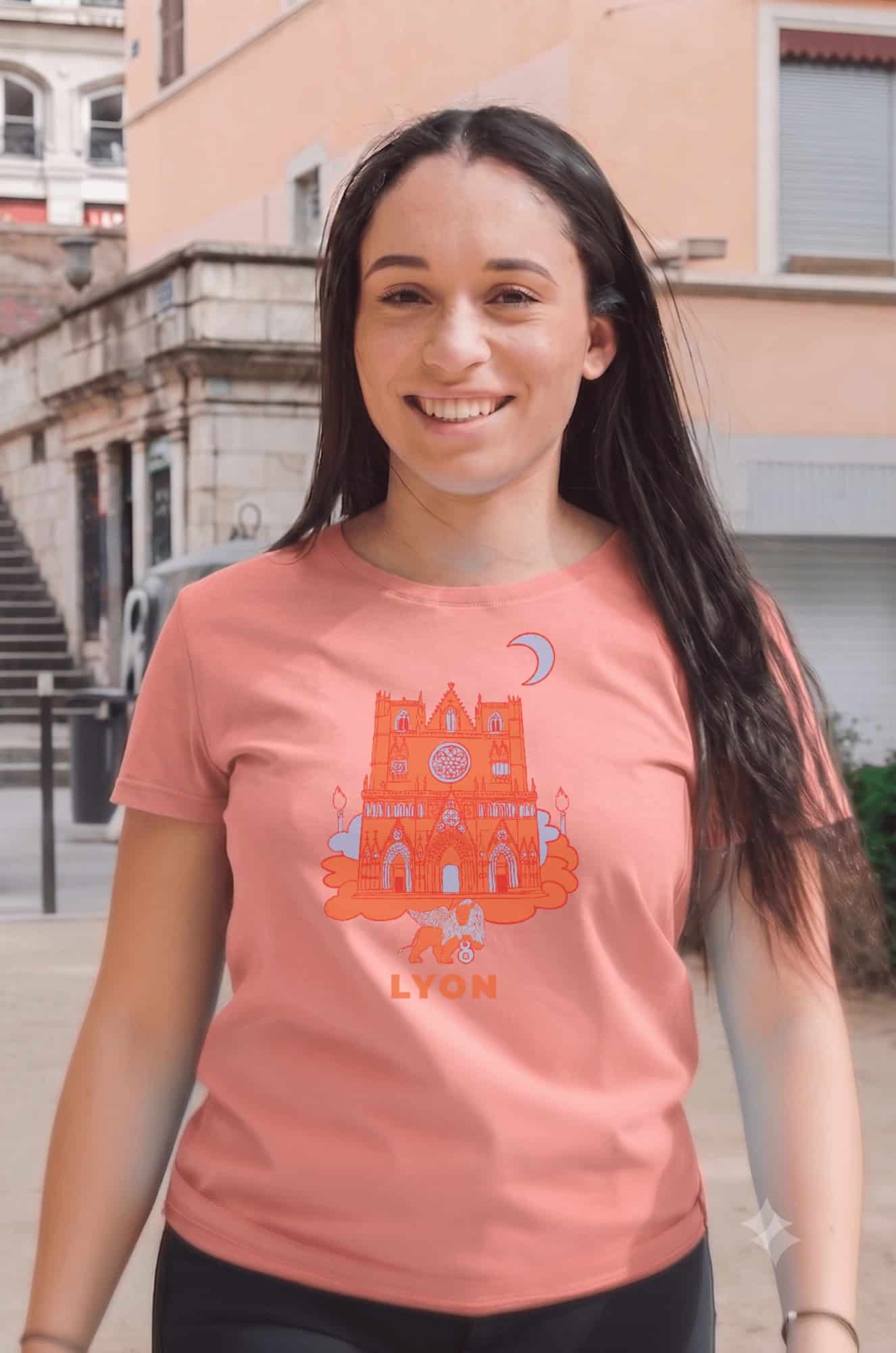 T-Shirt Femme – Cath St Jean Fete Des Lumières (1) — Pink Vintage (face-2)