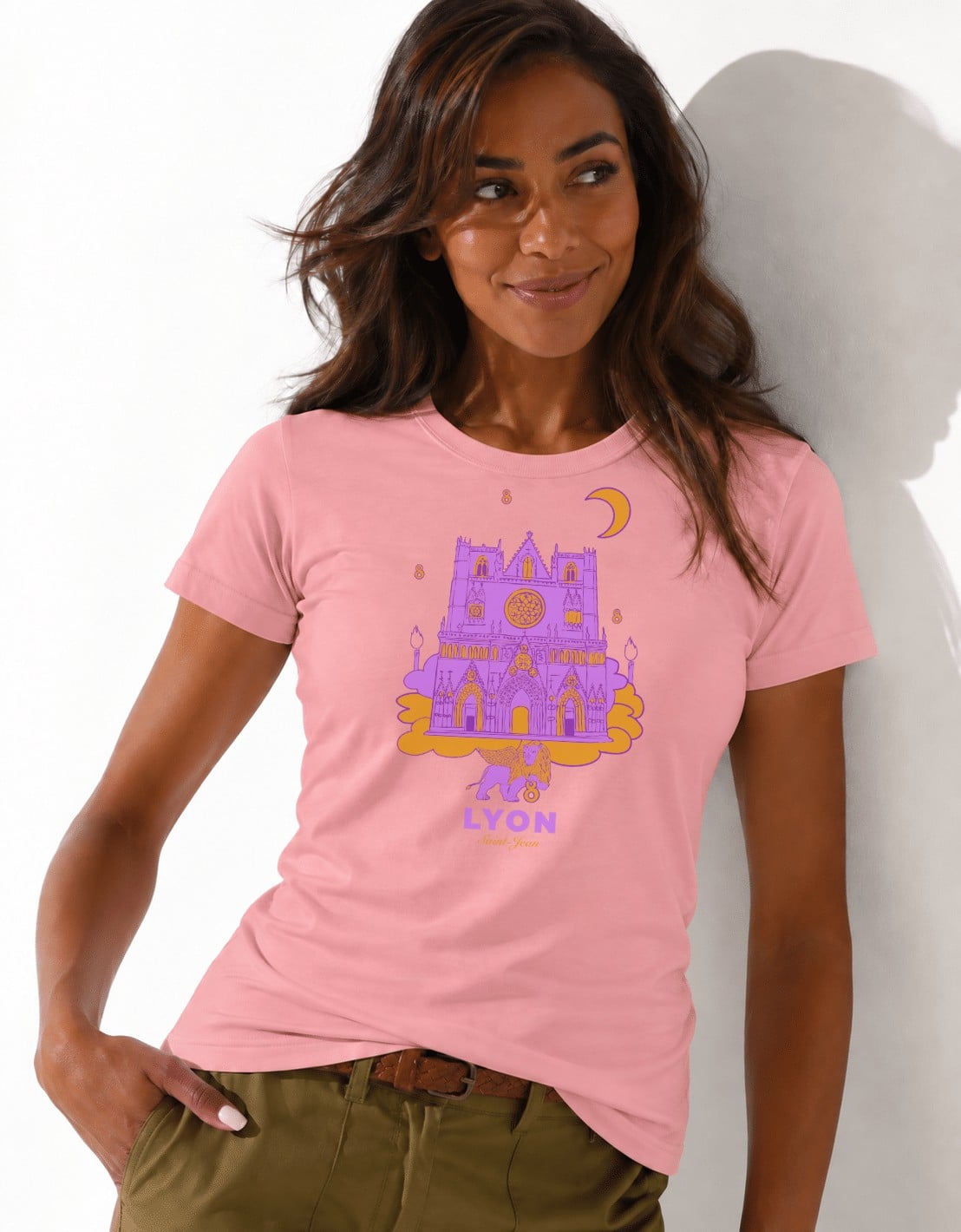 T-Shirt Femme – Cath St Jean Fete Des Lumières 2 — Pink Vintage (face-3)