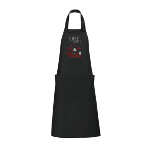 Tablier adulte – Le chef Paulo — Noir (face)