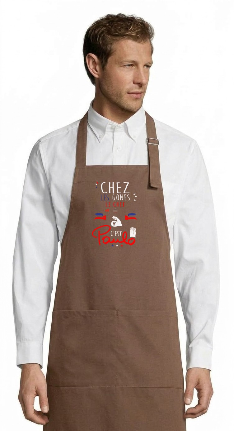 Tablier adulte – Le chef Paulo — Rouille (face)